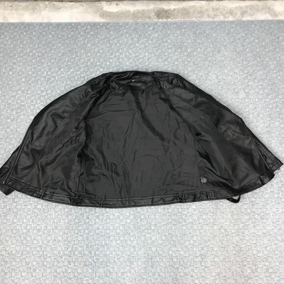 Signature Studio Jacket Womens Med Black Moto Madness Faux Leather Biker Zip NEW - Picture 8 of 16